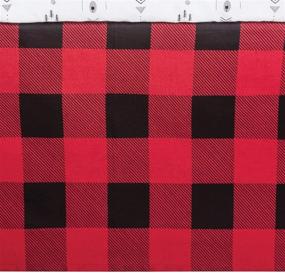 img 1 attached to 🖤 Red and Black Buffalo Plaid 3 Piece Baby Boy Crib Bedding Set by Peak A Bear