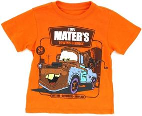 img 4 attached to Футболка Disney Boys Tow Mater's Towing Service с коротким рукавом в ярком оранжевом цвете