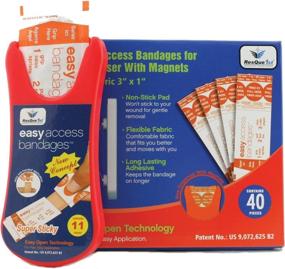 img 3 attached to 🩹 Fabric Adhesive Bandages Magnetic Dispenser with Refill Kit - 50 Count, Easy One-Hand Access for Travel, Toiletries, First Aid Kits