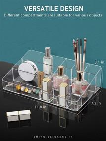 img 3 attached to Syntus Clear Plastic Makeup Organizer: Acrylic Storage Box for Brushes, Lipsticks & Jewelry