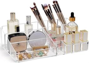 img 4 attached to Syntus Clear Plastic Makeup Organizer: Acrylic Storage Box for Brushes, Lipsticks & Jewelry