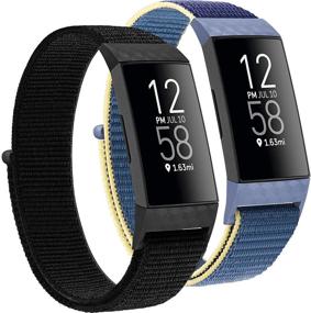 img 4 attached to Nylon Loop Bands Compatible With Fitbit Charge 4 / Fitbit Charge 3 / Charge 3 SE Band Wellness & Relaxation for App-Enabled Activity Trackers