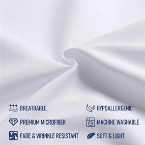 img 1 attached to 🛏️ KI&KA HOME 4 Pack Embroidered Pillowcases, Wrinkle Resistant 1500TC Stitch Queen Size Pillowcase Set, 120GSM, Standard Closure, 20x30 inches, White