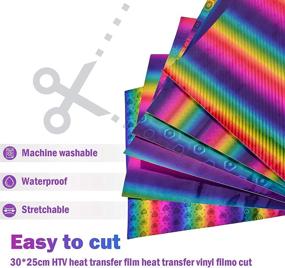 img 2 attached to 🌈 Holographic Rainbow Adhesive Vinyl Roll - 6 Sheets of 12x10 Metallic Glitter Craft Vinyl for Cricut, Silhouette, Decals, and DIY Halloween Crafts