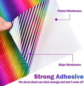 img 1 attached to 🌈 Holographic Rainbow Adhesive Vinyl Roll - 6 Sheets of 12x10 Metallic Glitter Craft Vinyl for Cricut, Silhouette, Decals, and DIY Halloween Crafts