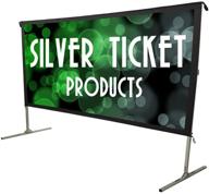 📽️ silver ticket products sto series - 175" sliding snap frame movie projector screen: 4k/8k ultra hd, hdr, indoor/outdoor, front projection white w/black back logo