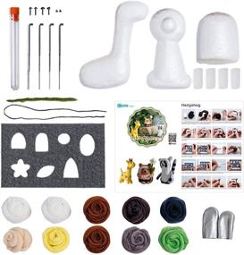 img 3 attached to 🐑 Beginner Needle Felting Kit - Wool for Cute Animal Felting: Instructional Arts and Crafts Project for Easy, Fun Family Time. Includes 3-in-1 Giraffe, Raccoon, and Hedgehog. Ideal Needle Felting Starter Set