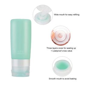 img 2 attached to 💼 Beveetio Travel Bottles TSA Approved 15 Pack - Leakproof Silicone Refillable Toiletry Containers for Cosmetics, Shampoo, Conditioner, and More - BPA Free Travel Tubes for Easy Traveling