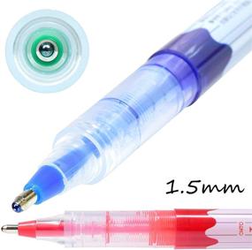 img 3 attached to Ohto Fude Ball Color Rollerball Pen 1.5mm 5-Pack: 🖊️ Vibrant Ink in 5 Colors with Sticky Notes Value Set