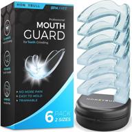 🦷 honeybull mouth guard 6 pack: effective bruxism relief & teeth grinding solution with custom mold for nighttime clenching, whitening tray & guard - light and heavy grinding, 2 sizes available logo