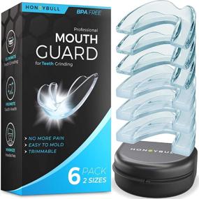 img 4 attached to 🦷 HONEYBULL Mouth Guard 6 Pack: Effective Bruxism Relief & Teeth Grinding Solution with Custom Mold for Nighttime Clenching, Whitening Tray & Guard - Light and Heavy Grinding, 2 Sizes Available
