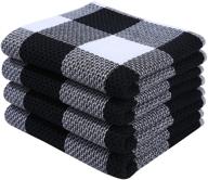 🧺 homaxy 100% cotton waffle check plaid kitchen towels, 13x28 inches, soft & absorbent dish towels - 4-pack logo