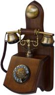 opis 1921 cable model d: the old-fashioned wall-mounted wooden telephone with metal parts logo