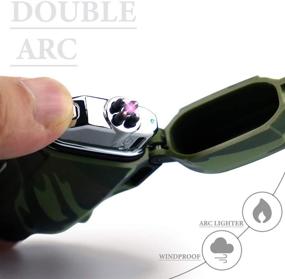 img 3 attached to 🔥 Camouflage Outdoors Waterproof Rechargeable Lighter with LED Flashlight - Ideal for Camping, Hiking, BBQ & Traveling