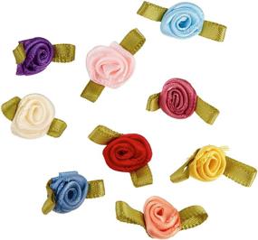 img 1 attached to Vibrant and Versatile: Offray Ribbon Roses - Small 40/Pkg in Multi Colors