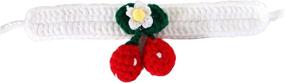 img 3 attached to Cute Hand Knitted Cat Collar with Cherry 🐱 Bandana Costume - Perfect Accessory for Small Dogs and Cats!