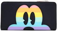 🌈 loungefly x disney mickey mouse rainbow pastel flap wallet logo