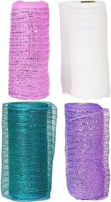 img 4 attached to 🐰 Versatile Set of 4 Decorative Mesh Rolls - Easter Themed Colors - 6" Wide - 20 Yards of Mesh: Ideal for Easter Wreaths, Floral Arrangements, and Party Decorations!
