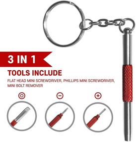 img 2 attached to 🔧 PURPLE Eyeglass Repair Screwdriver Kit Keychain-2PCS: 3-in-1 Mini Precision Screwdriver for Eyeglasses, Sunglasses, Watches, Jewelry, Electronics, Toys