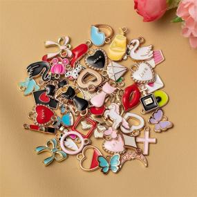 img 1 attached to 📿 Gold Plated Enamel Charm Bracelet Making Kit - Assorted Pendants, Ideal Gifts for Teen Girls - DIY Craft with Jewelry Making Supplies and Snake Chain Necklace