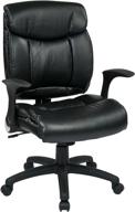 🪑 executive comfort: black padded faux leather managers chair with flip arms by office star logo