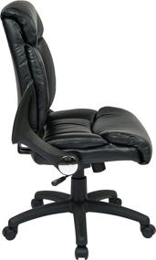 img 2 attached to 🪑 Executive Comfort: Black Padded Faux Leather Managers Chair with Flip Arms by Office Star