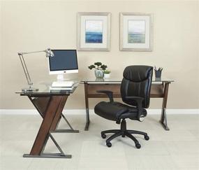 img 3 attached to 🪑 Executive Comfort: Black Padded Faux Leather Managers Chair with Flip Arms by Office Star