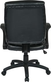 img 1 attached to 🪑 Executive Comfort: Black Padded Faux Leather Managers Chair with Flip Arms by Office Star