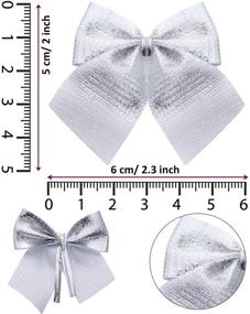 img 1 attached to Pack of 72 Mini Christmas Tree Bows – 6 cm Ribbon Bows Ornaments for Hanging Decoration on Christmas Tree (Silver)
