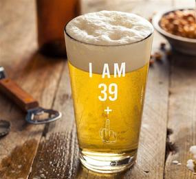 img 1 attached to 🖕 39 + Middle Finger 40th Birthday Beer Glass - Funny 40 Year Old Present - 16 oz Pint Glass Party Decoration - Craft Beer Gift Idea for Men Women Dad Mom Husband Wife 40th