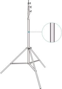 img 4 attached to 📷 Neewer 13ft/4m Heavy-Duty Light Stand - Spring Cushioned Aluminum Alloy Tripod for Photography Lighting Equipment in Studio - Adjustable Pro Photo Stand (Silver)