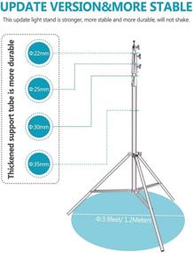 img 1 attached to 📷 Neewer 13ft/4m Heavy-Duty Light Stand - Spring Cushioned Aluminum Alloy Tripod for Photography Lighting Equipment in Studio - Adjustable Pro Photo Stand (Silver)