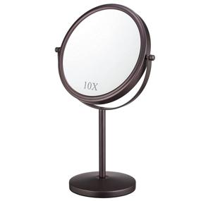 img 4 attached to 💄 ALHAKIN Oil Rubbed Bronze 8-Inch Double Sided Swivel Magnifying Makeup Mirror - Boost Your Beauty Routine with 10X Magnification!