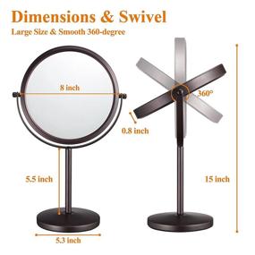 img 2 attached to 💄 ALHAKIN Oil Rubbed Bronze 8-Inch Double Sided Swivel Magnifying Makeup Mirror - Boost Your Beauty Routine with 10X Magnification!