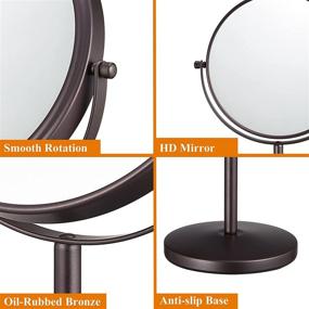 img 1 attached to 💄 ALHAKIN Oil Rubbed Bronze 8-Inch Double Sided Swivel Magnifying Makeup Mirror - Boost Your Beauty Routine with 10X Magnification!