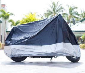 img 3 attached to 🏍️ XYZCTEM All Season Black Waterproof Sun Motorcycle Cover: Max Protection up to 108&#34; Motors (XX Large &amp; Lockholes)