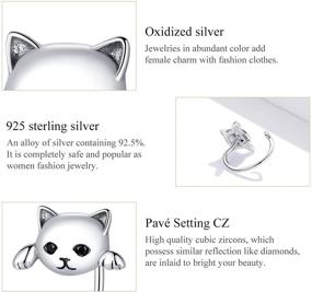 img 1 attached to Qings Cat Earrings Studs: Hypoallergenic 925 Sterling Silver Kitty Jewelry for Cat Lovers - Perfect Valentine's Day, Engagement, or Birthday Gifts for Women and Girls