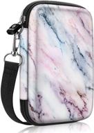 📷 stylish marble pink fintie protective case for fujifilm instax mini link printer - reliable hard shockproof carry bag for hp sprocket plus/select photo printer logo