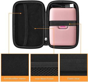 img 2 attached to 📷 Stylish Marble Pink Fintie Protective Case for Fujifilm Instax Mini Link Printer - Reliable Hard Shockproof Carry Bag for HP Sprocket Plus/Select Photo Printer