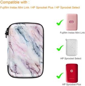 img 3 attached to 📷 Stylish Marble Pink Fintie Protective Case for Fujifilm Instax Mini Link Printer - Reliable Hard Shockproof Carry Bag for HP Sprocket Plus/Select Photo Printer