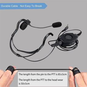 img 2 attached to Retevis Adjustable Overhead Walkie Talkies Earpiece with Mic 2 Pin: Compatible with Retevis and Baofeng Two Way Radios, Large PTT - 1 Pack