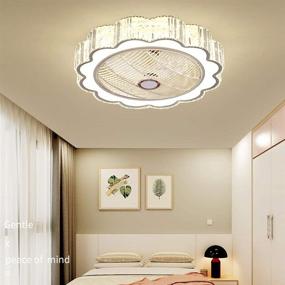 img 3 attached to 💡 Modern Flush Mount Crystal Ceiling Fan with Light - 22 inches Chandelier Fan Remote LED 3 Color Lighting Low Profile Quiet Hidden Electric Fandelier for Indoor Kitchen Bathroom Bedroom