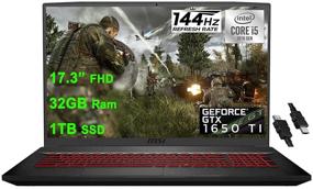 img 4 attached to 🎮 MSI 2021 Flagship GF75 Thin Gaming 17 Laptop: 17.3" FHD IPS 144Hz, 10th Gen Intel i5-10300H, 32GB RAM, 1TB SSD, GTX 1650Ti, Win10 + iCarp HDMI Cable