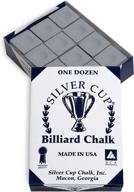 🎱 ultimate performance: one dozen silver cup billiard chalk for optimal cue control логотип