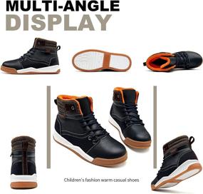 img 1 attached to 👞 Boys' Outdoor Weather Fashion Boots - Waterproof Leather Shoes