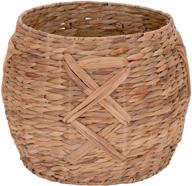 🏺 hassle-free storage solution: household essentials ml-4112 hyacinth round floor basket with x-design logo