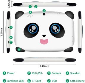 img 3 attached to Планшет iProda Kids: 7-дюймовый дисплей HD Android 9.0 - Планшет Panda Toddler с 2 ГБ оперативной памяти и 16 ГБ ПЗУ - образовательные игры, родительский контроль - лучший подарок для детей.