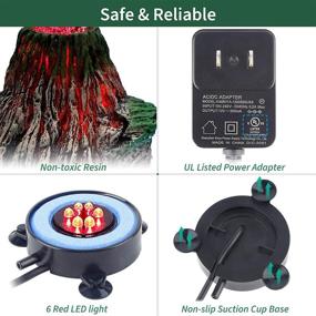img 1 attached to 🌋 Enhance Your Aquarium with Uniclife LED Volcano Ornament Decoration & Air Bubbler Stone Kit (Air Pump Not Included)