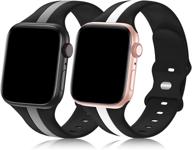 👜bagoplus 2 пакета дизайнерской спортивной браслетки - совместимые с apple watch band 38мм 40мм 41мм 42мм 44мм 45мм - iwatch ремешки для женщин и мужчин - мягкий силиконовый спортивный ремешок - apple watch series 7 6 5 4 3 se 2 1 логотип