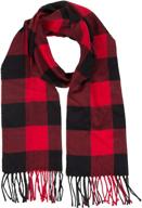 🧣 red and black buffalo check flannel scarf for women & men - soft warm winter scarf – 67” x 13” inches logo